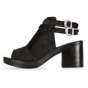 TopShop Suede Peep-Toe Western Mule